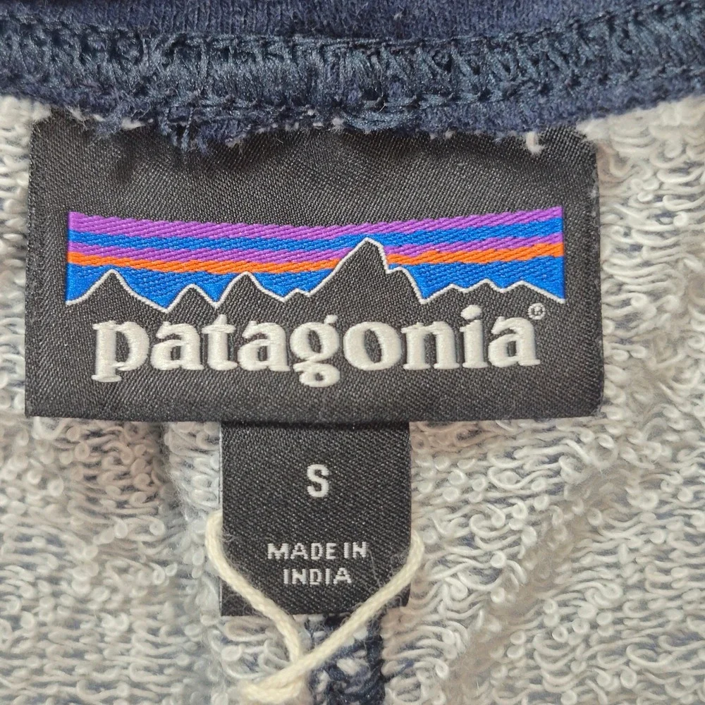 Patagonia Mahnya Fleece Shorts Mens Small Blue Organic Cotton Drawstring